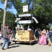 The famous Ground Zero robot float during the Willy Street Fair Parade, September 14, 2014.