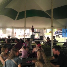 Bingo under the big top; one of the ways the Marquette Neighborhood Association raises funds during the Orton Park Festival.