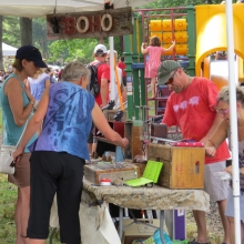 The craft bazaar is a constant at the neighborhood festivals. Orton Park Festival, August 24, 2014