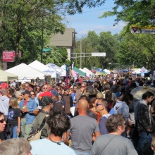 Looking West from the 900 block during the Willy Street Fair, September 14, 2014.