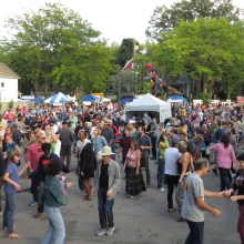 An animated crowd moves to the infectious rhythms of Madisalsa at the Willy Street Fair, September 14, 2014.