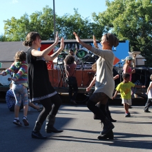 EDM fans dance to Foshizzle Family at the Willy Street Fair Saturday September 19, 2015.