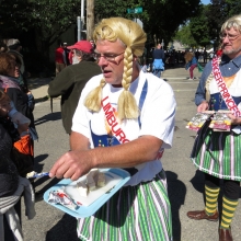 The Lindberger Princesses left a pungent taste in the mouths of all who approached during the Willy Street Fair Parade, September 14, 2014.