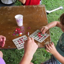 This young man is nearing the joyous moment of a bingo. Orton Park Festival, August 24, 2014