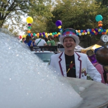 Bubbleman Jim Wildeman is ready to lead the parade.