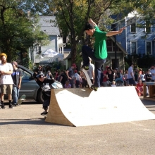 Also part of Willy Street Beats in was a skateboarding demonstration in the parking lot of the Third Lake Ridge shopping center.