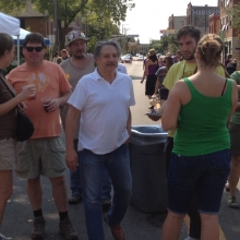 Madison Mayor Paul Soglin takes in the Willy Street Fair.