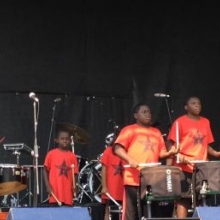 The Black Star Drumline kicked off the Sunday performances on the Main Stage.