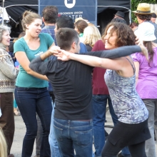 Salsa is king as attendees dance to Madisalsa at the Willy Street Fair, September 14, 2014.