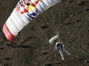 High Altitude Parachutist Ready to Take Last Step