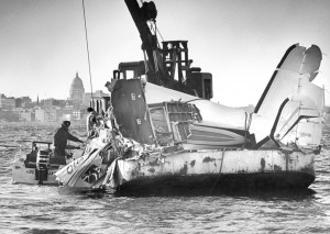 Wreckage of the plane that was carrying Otis Redding and his band is recovered from Lake Monona. Courtesy: Dipity.com