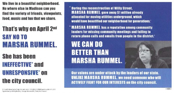 This mailer was sent to District 6 residents on Wednesday March 27, 2013.