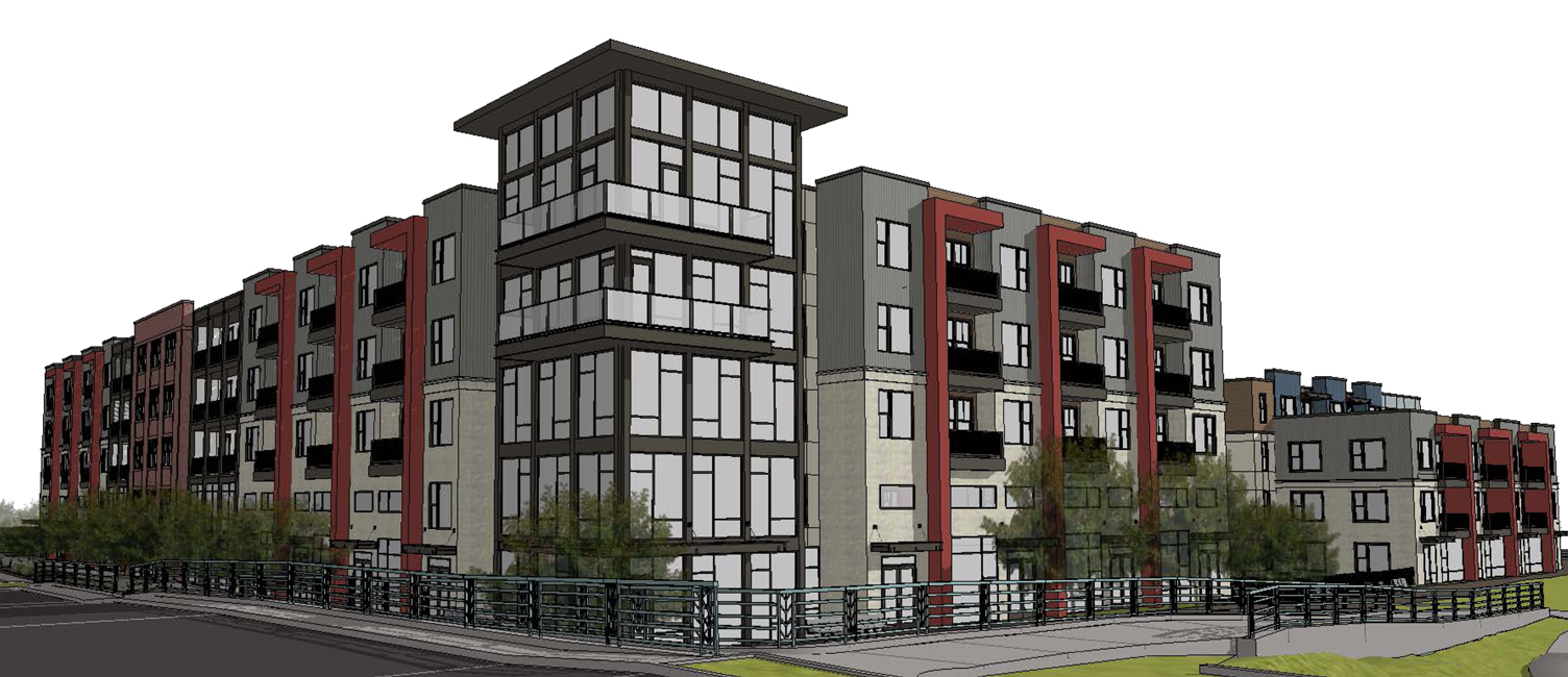 A view of the mixed-used development proposed for the Marling site at 1801 E. Washington Avenue.